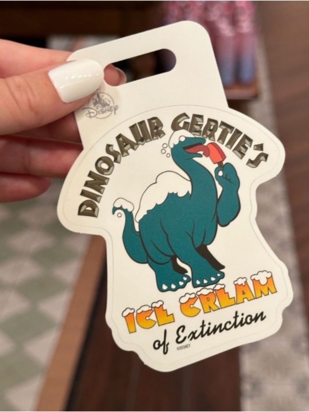 Disney Dinosaur Gertie's Teal & Orange Ice Cream Phone Sticker